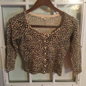 Sm Twenty One  Leapord Sequin Adorned BU Cardigan